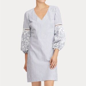 🔆 Lauren Ralph Lauren Blue / White Sheath Dress - Size 14